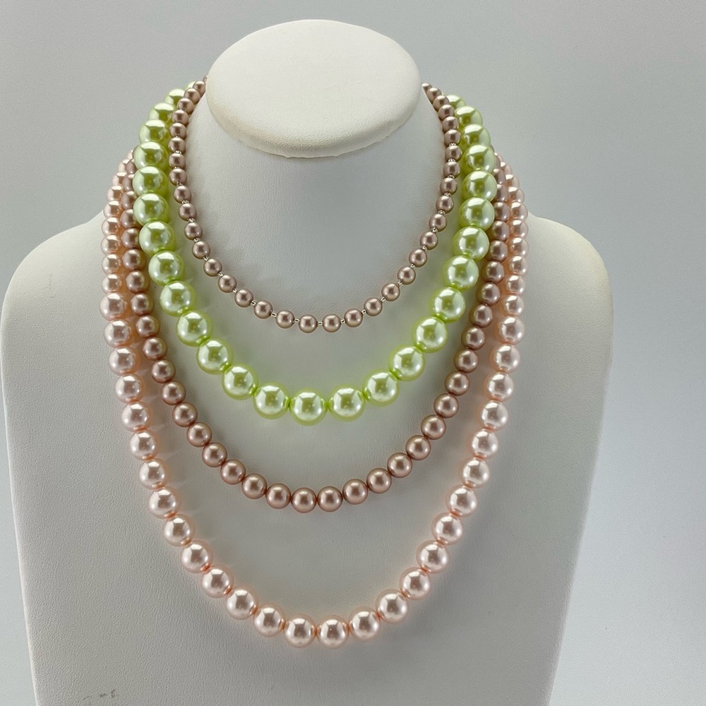 Swarovski Crystal Pearl Choker Necklace, 6mm, Powder Almond, Beige, Handmade - Picture 8 of 12